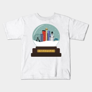 Seattle Snow globe Kids T-Shirt